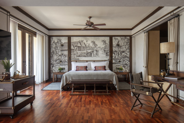 bedroom suite at anantara golden triangle hotel 