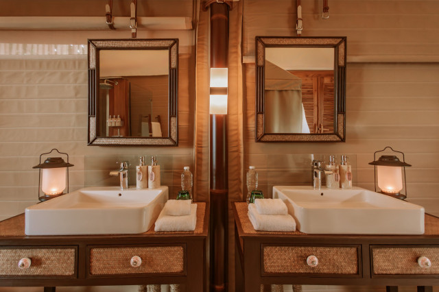 his and hers sinks at twinpalms tented camp phuket