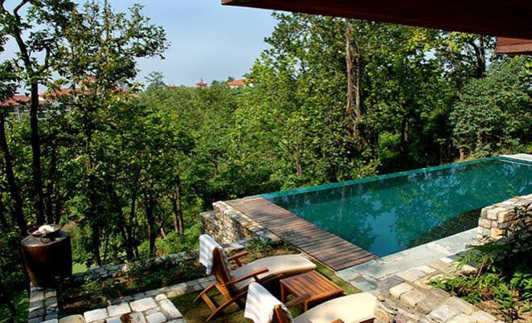 Ananda swimming pool over looking jungle
