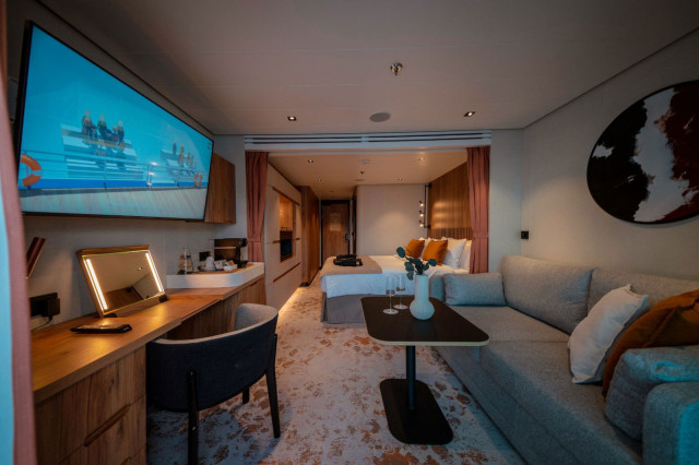 interior of cruise ship cabin