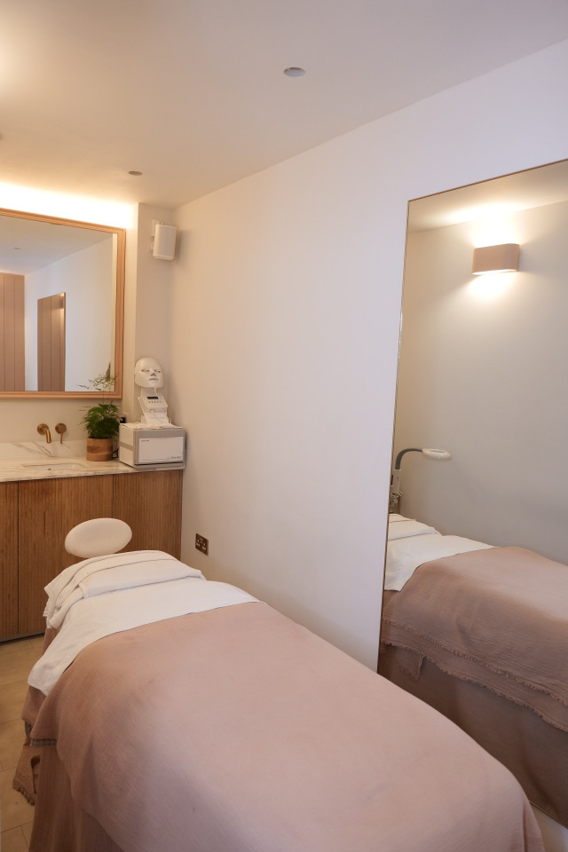 treatment room with bed