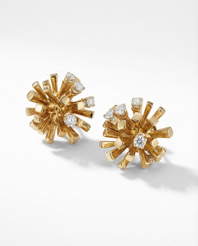 spiky gold and diamond earrings