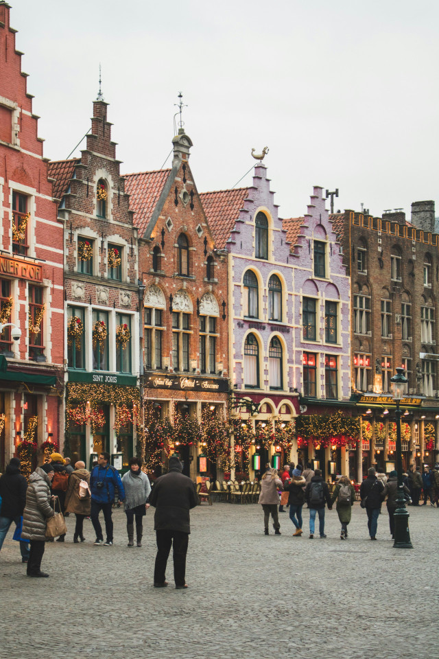 view of Bruges during Christmas time