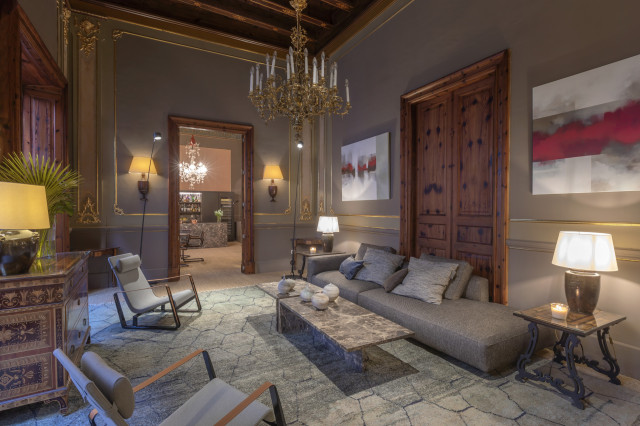 hotel lobby with chairs and sofa 