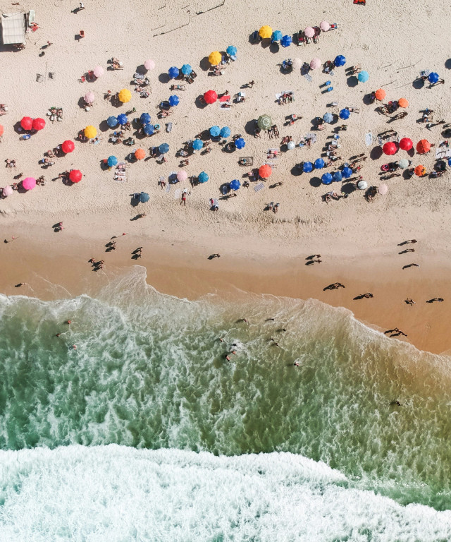 aerial view of copacobana beach 