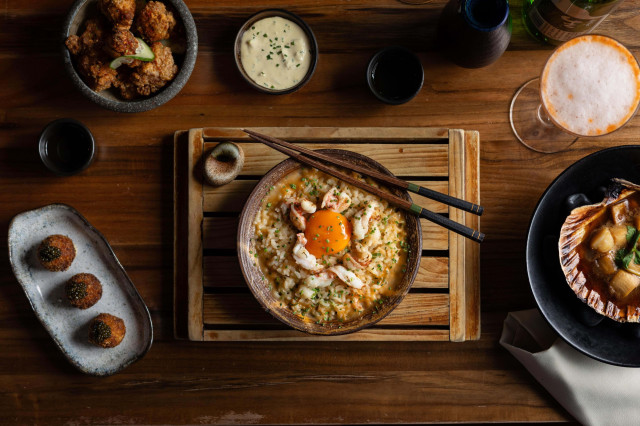aerial view of Japanese dish at Junsei 
