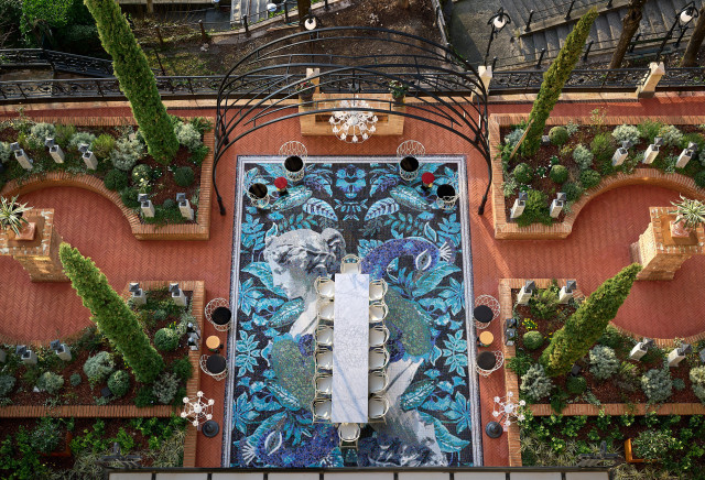 courtyard in nuvole garden hotel