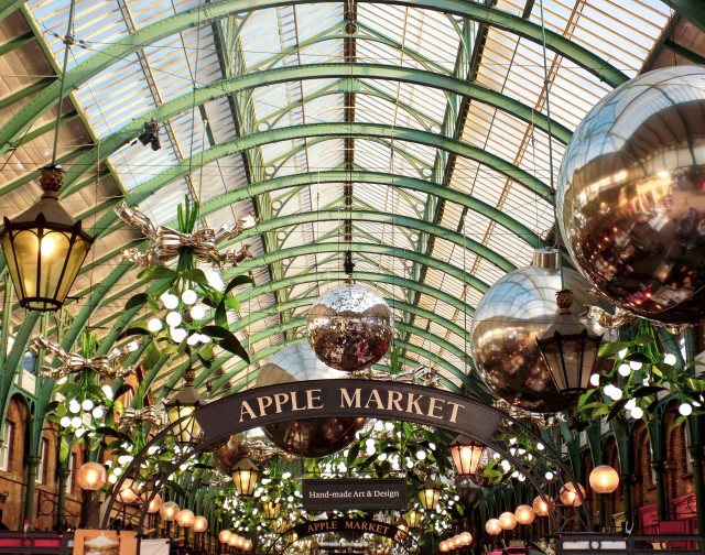 christmas decorations in Covent Garden market