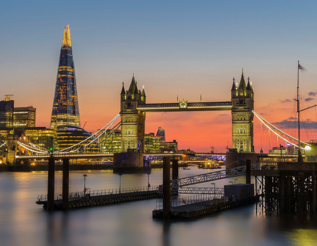 tower bridge at sunset 