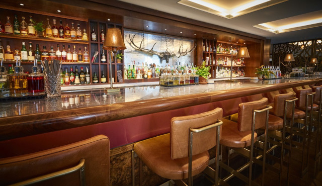bar with leather chairs 