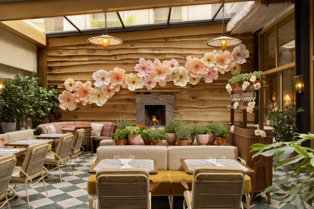 dovetale summer terrace with giant floral display