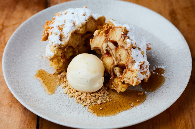 banana fritter waffle 