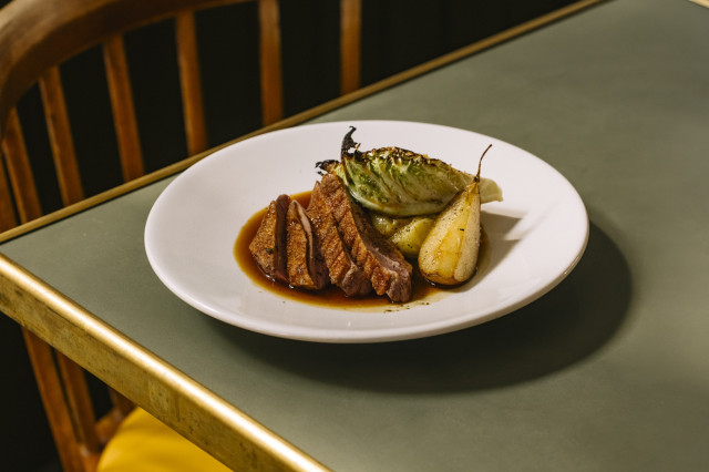 duck dish with pears 