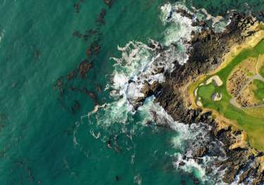 Aerial view of pebble beach.