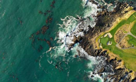 Aerial view of pebble beach.