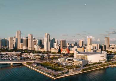 Miami city next to water.