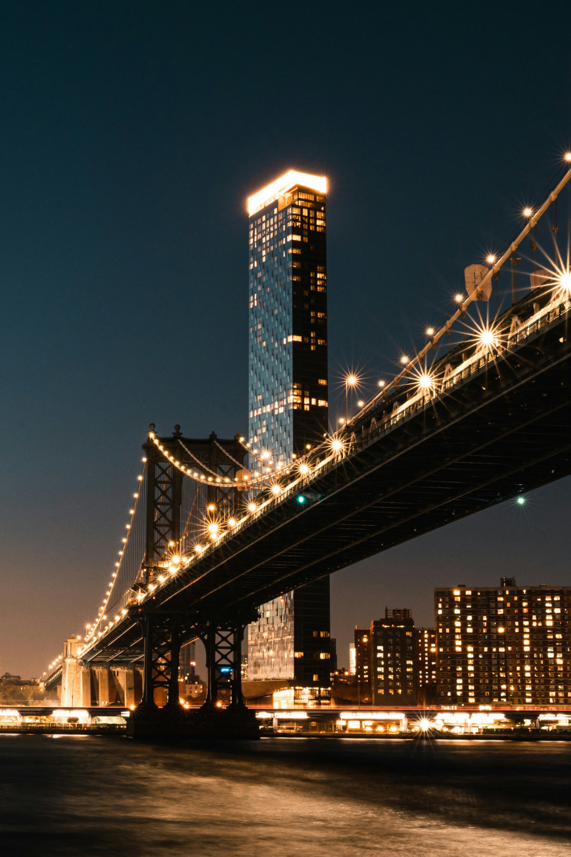 new york bridge at night