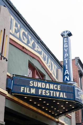 Cinema title sign saying 