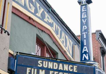 Cinema title sign saying 