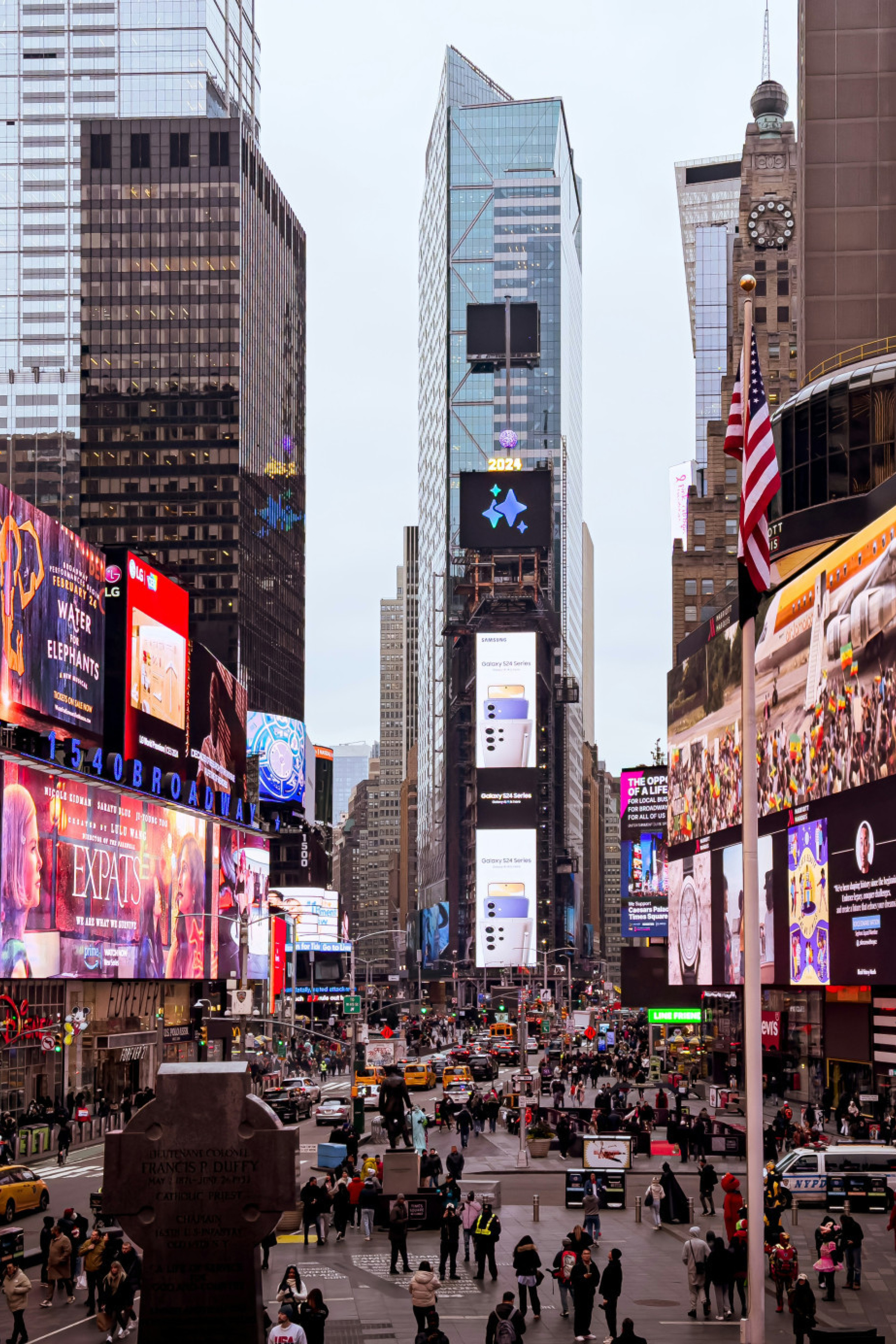 times square, NYC, a lot of colourful, giant screens