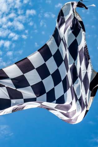 Chequered flag.