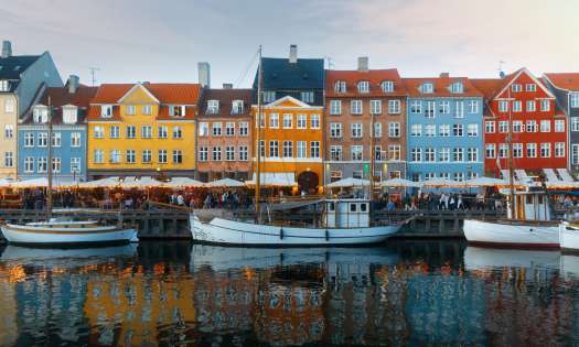 Colourful houses in copenhagen.