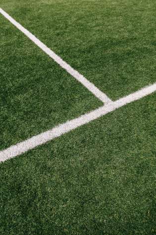 Edge of football pitch .