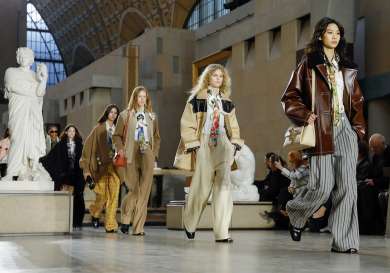 Paris fashion week runway models .