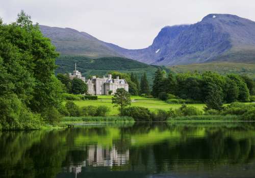 Inverlochy castle from a distance.