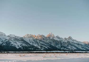 Jackson hole snowy mountains.