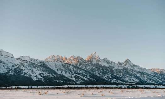 Jackson hole snowy mountains.