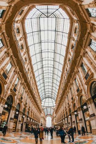 Large building with a glass roof.