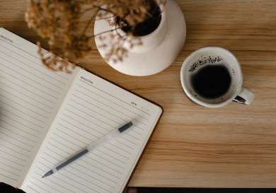 Journalling with coffee.