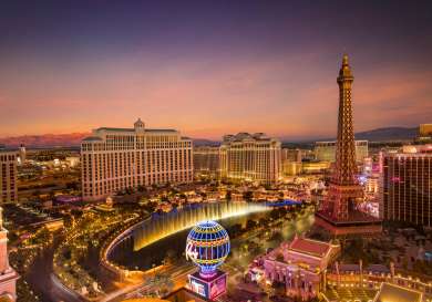 Las vegas at sunset .