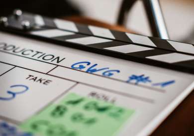 Film clapper board.