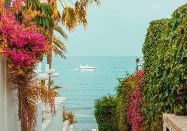 Steps leading down towards sea in marbella.