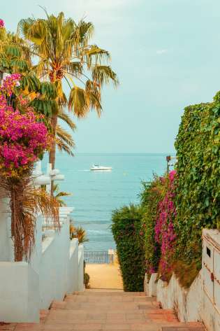 Steps leading down towards sea in marbella.