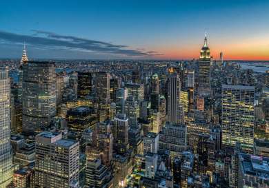 Aerial view of new york city.