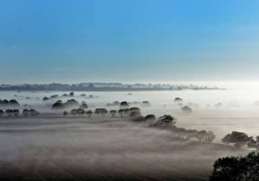 Misty view over the cotswolds.