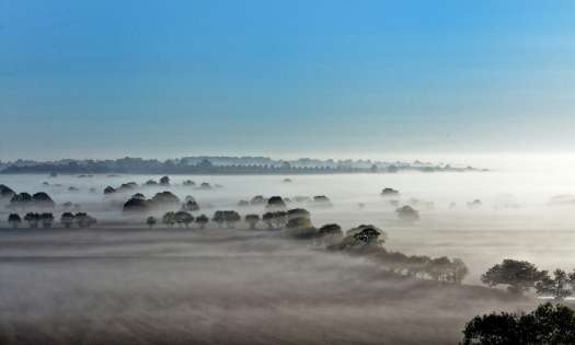 Misty view over the cotswolds.