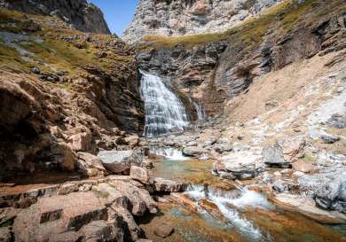 Waterfall in ordesa national park.