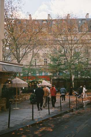 Paris street in autumn.
