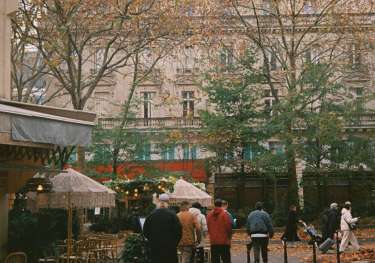 Paris street in autumn.