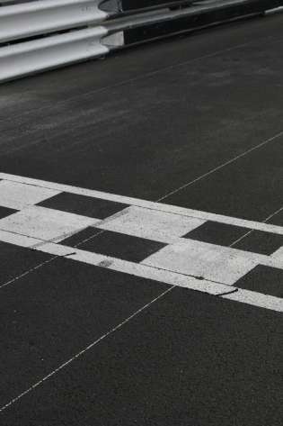 Racing track finish line.