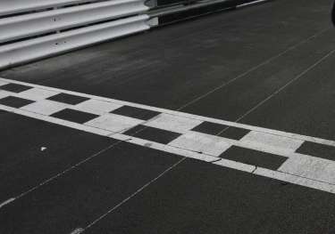 Racing track finish line.