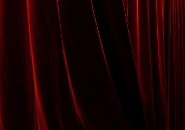 Red curtains.