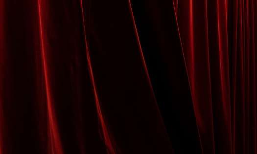 Red curtains.