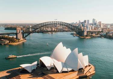Aerial view of sydney opera house.