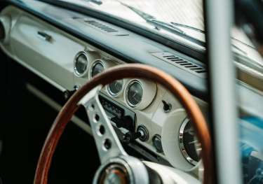 Interior of vintage car.