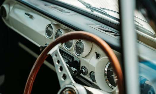 Interior of vintage car.